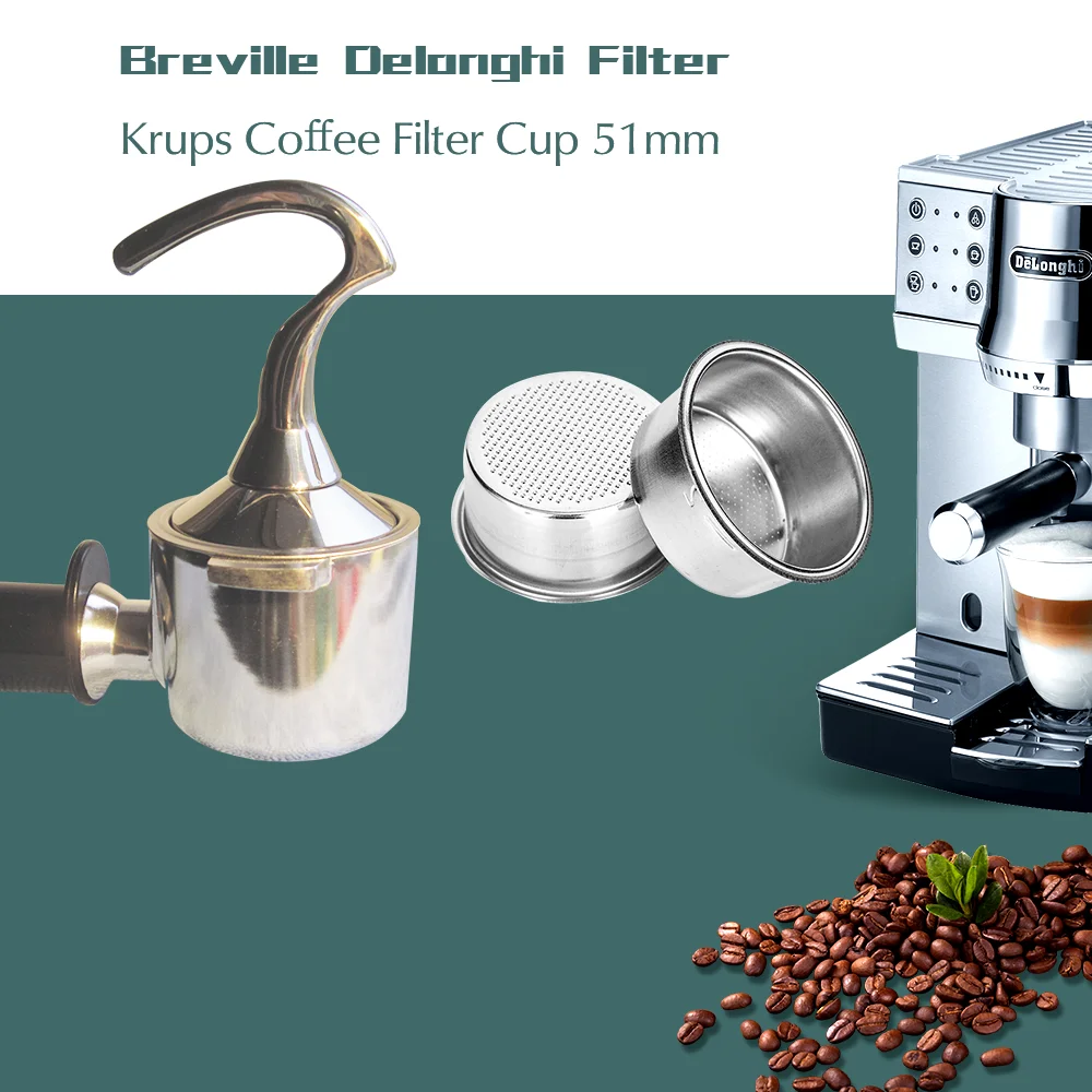 4 шт. 51 мм фильтр для кофе без давления корзина Breville Delonghi Krups продукты кухонные