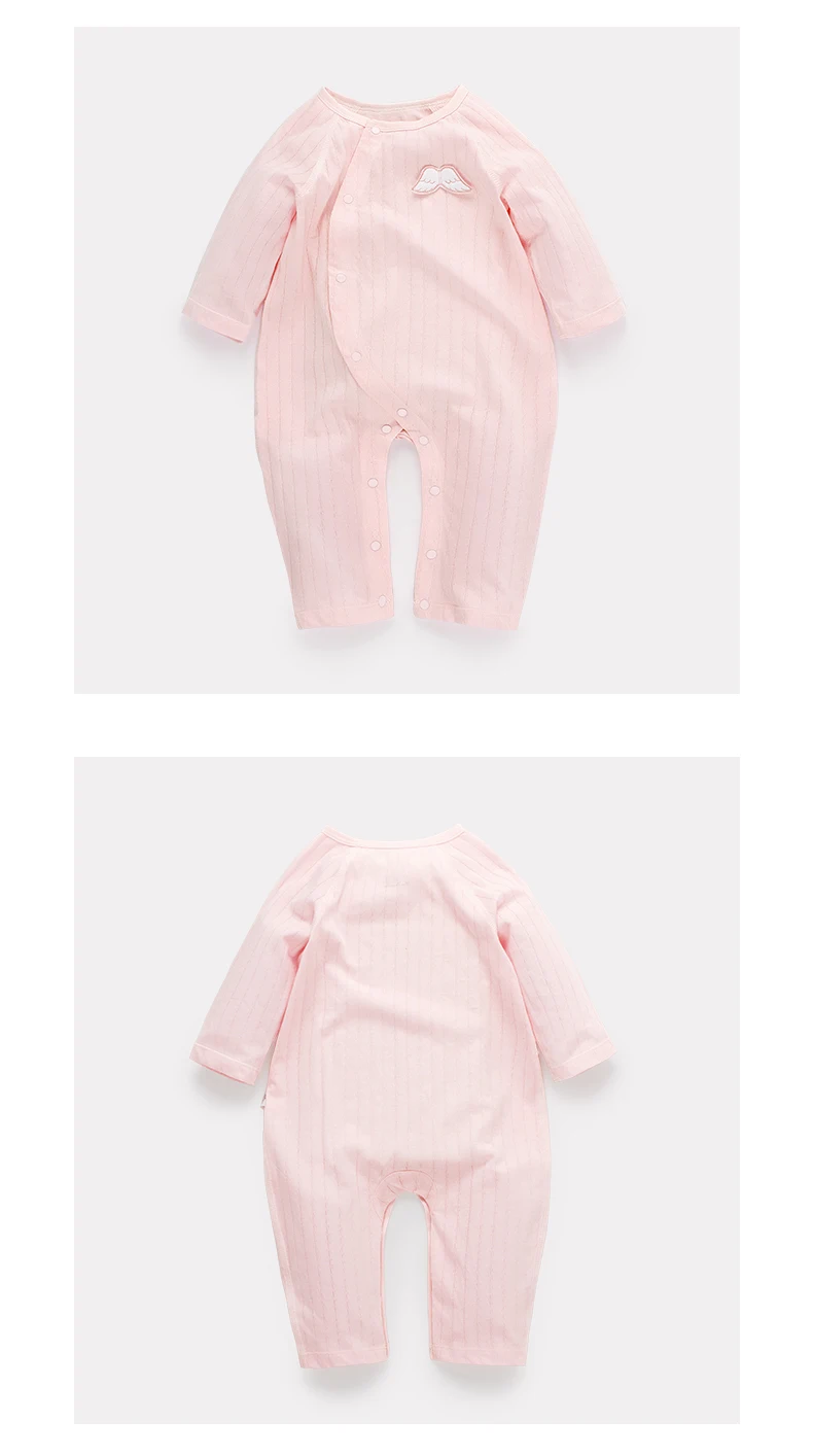 Детская одежда для новорожденных; сезон осень-зима; Хлопковый вязаный детский комбинезон с длинными рукавами; Размер 0-12 месяцев