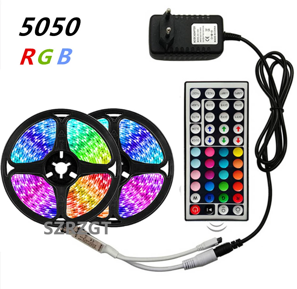 RGB 5050 SMD 2835 LED Strip Light Flexible Ribbon RGB Stripe 5M 10M 15M tape  kit - AliExpress Lights & Lighting