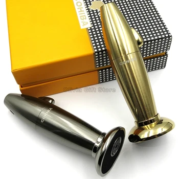 

COHIBA Excellent Metal Piramides Pattern Cigar Cigarette Lighter Torch Jet Flame Lighter Windproof Mens' Tobacco Smoking Tool