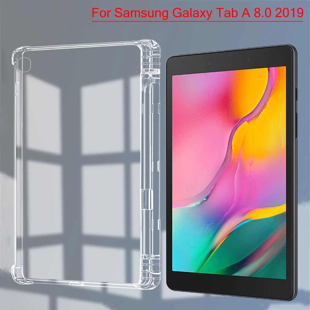 schoner God Toegangsprijs Transparent Cover For Samsung Galaxy Tab A 8.0'' 2019 Sm-t290 Sm-t295  Sm-t297 With Pencil Holder Tpu Silicon Back Tablet Case - Tablets & E-books  Case - AliExpress