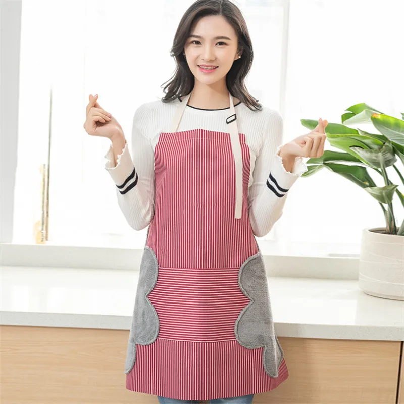 Adjustable Aprons Oxford Cloth Kitchen Apron Women Striped Restaurant Sleeveless Vintage Apron Delantal Cocina 70x72cm