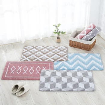 

Floor mat household entrance mat bathroom antiskid mat simple fresh home carpet toilet doormat rectangular