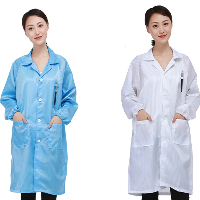 

Electrostatic Clothing, Cap, Anti-static Coat, Dust-free Clothing, Striped Blue White Coat, Dust-proof Work Clothing