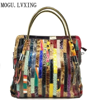

MOGU.LVXING 100% leather handbag leather 2019 new top layer soft leather bag shoulder bag European and American Messenger bag