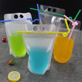 

Hot Creativity Self-sealed Plastic Beverage Bags DIY Drink Container Drinking Fruit Juice Storage Bag Disposable party supplies