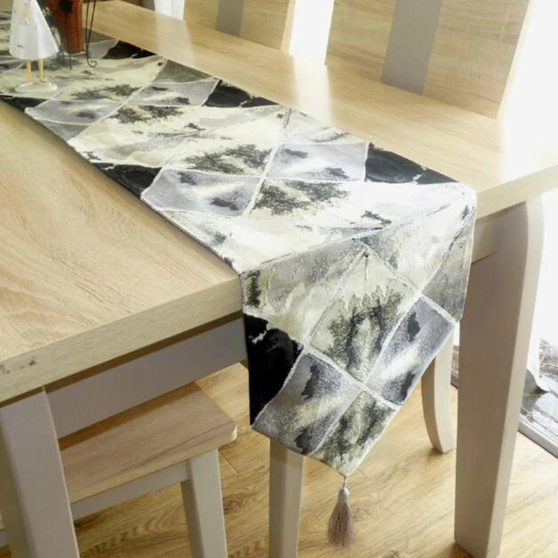 Настольная дорожка s Красочные Геометрические жаккардовые настольная дорожка с кисточками обеденный стол украшение для свадебной вечеринки Дома Офиса