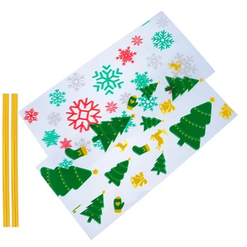 

400pcs Christmas Cellophane Bag Portable Durable Lovely Practical Pretty Christmas Treat Bag Christmas Clear Bag Christmas Clear