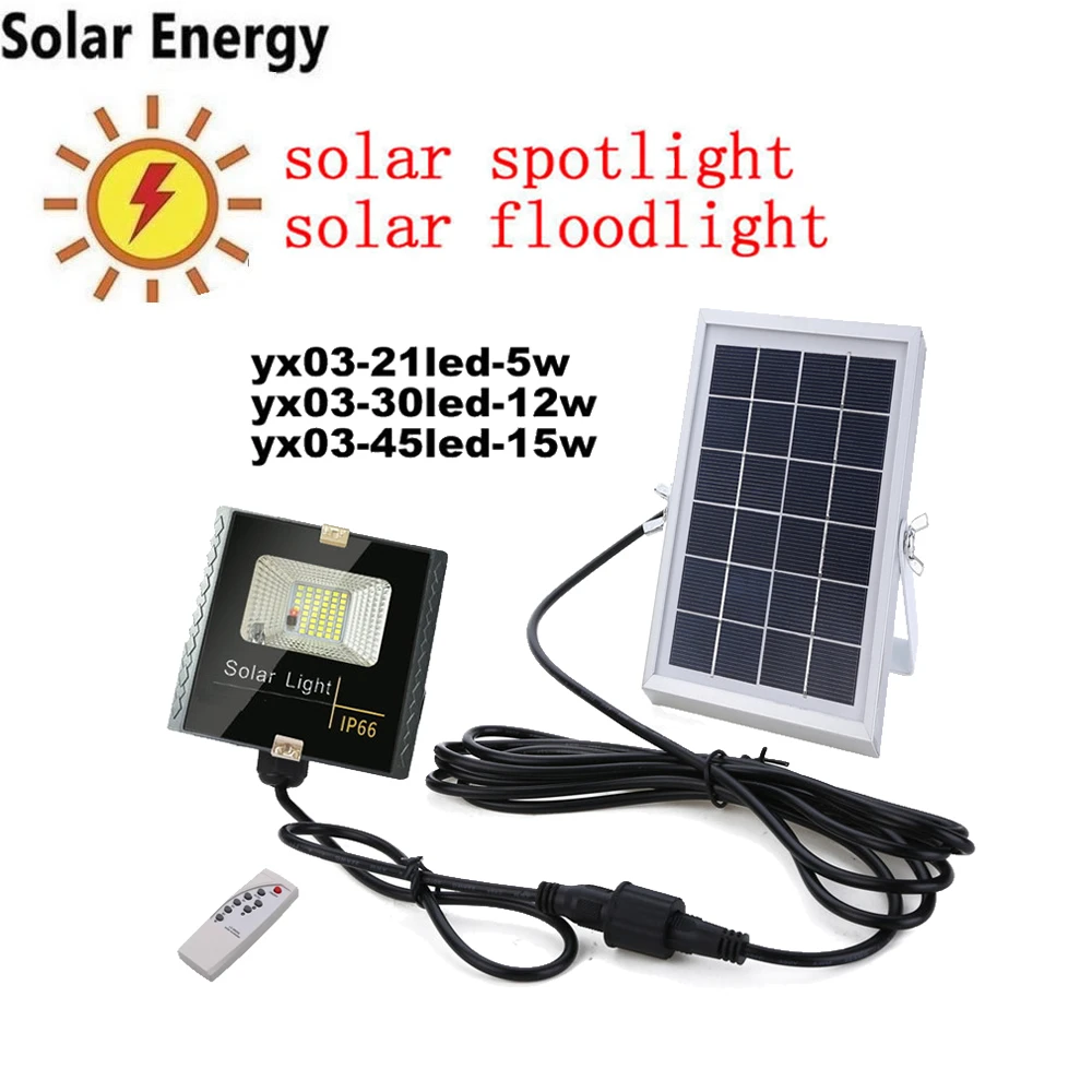 

LED Solar Light Wall Lamp Energy-saving Lights Waterproof Outdoor Garden Floodlights Spotlights remote timer split mount indoor