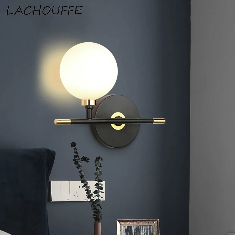 

Nordic Glass Ball Wall Lamp Sconces Modern Corridor Led Light Fixtures for Bedroom Bathroom Corridor Home Loft Decor Luminaire