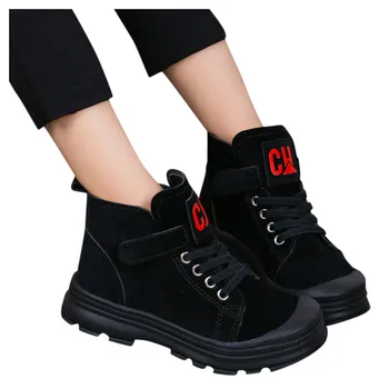 

Baby Shoes Kids Boots Novelty Children's Retro Round Head Cotton Boots High-Top Suede Children's Boots For Kids Children