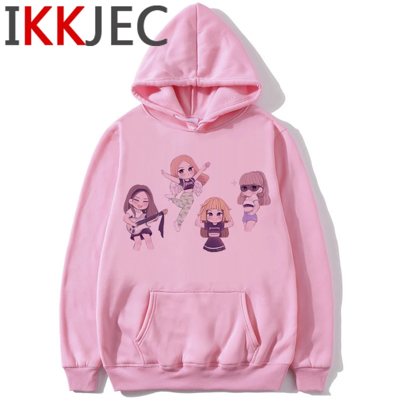 Черно-розовый в вашем районе Harajuku толстовки женские Ullzang Kill This Love Album K-pop Толстовка Jisoo Дженни Лиза Роза толстовка женская - Цвет: 1900