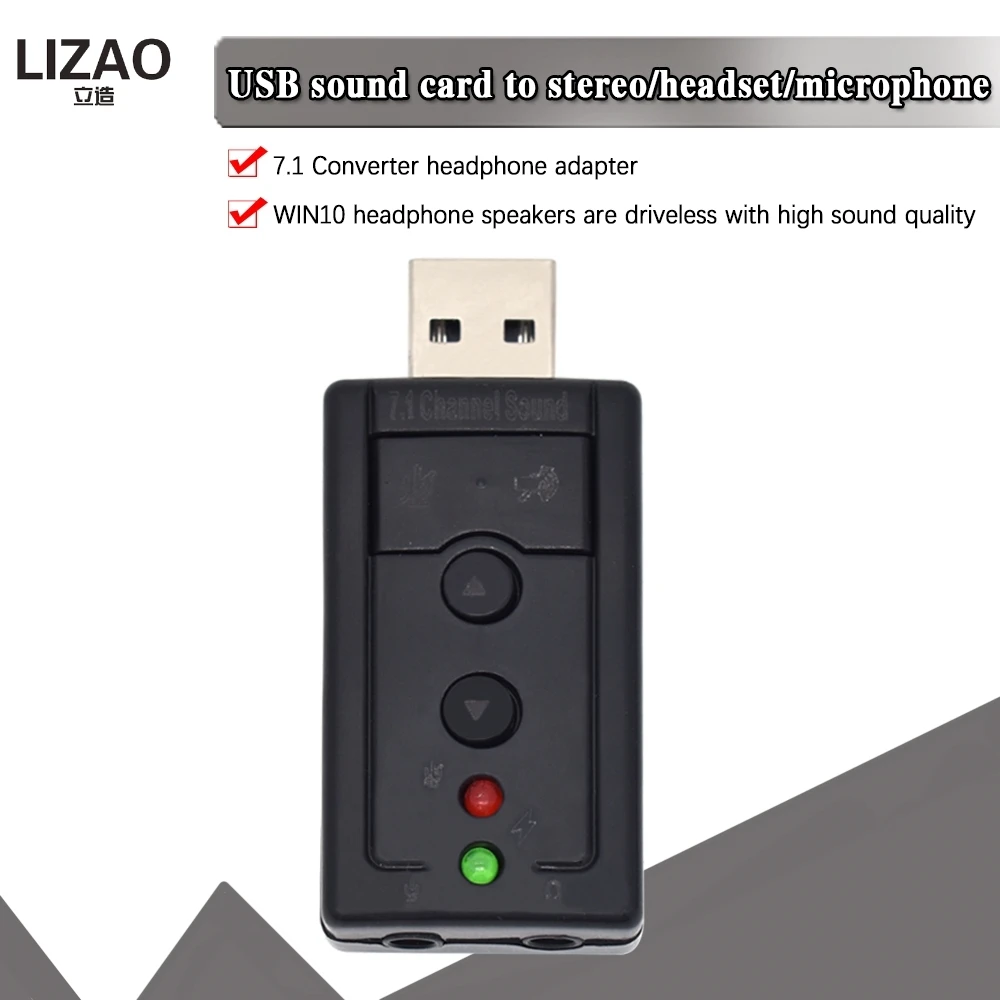 外部サウンドカードusbアダプター 仮想サウンドカード7 1 Ch Usb 2 0 マイク スピーカー ヘッドセット マイク 3 5mmジャックコンバーター Wavgat 集積回路 Aliexpress