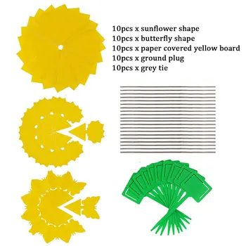 

50pcs Catcher Garden Sticky Traps Indoor Outdoor Odorless Waterproof Protect Plant Non Toxic Fungus Gnats Fruit Fly Pest Control