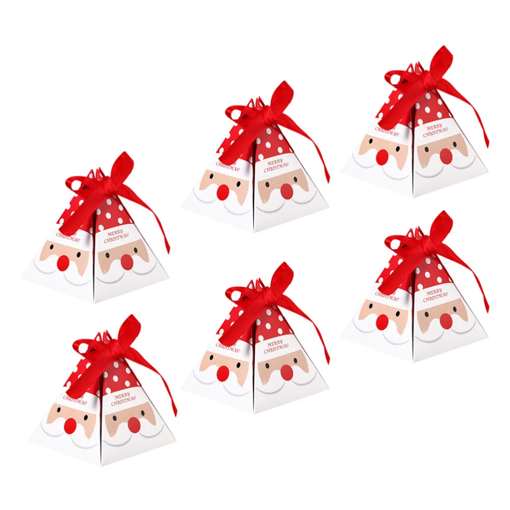 

30pcs Christmas Candy Box Decorative Packaging Gift Boxes Paper Container Party Supplies (Red Santa, without Hangtags)