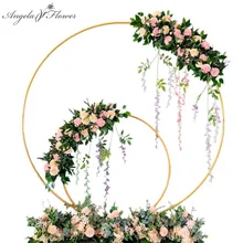 Wedding arch wrought iron round ring arch artificial flower decor birthday party celebration wedding props flower stand shelf