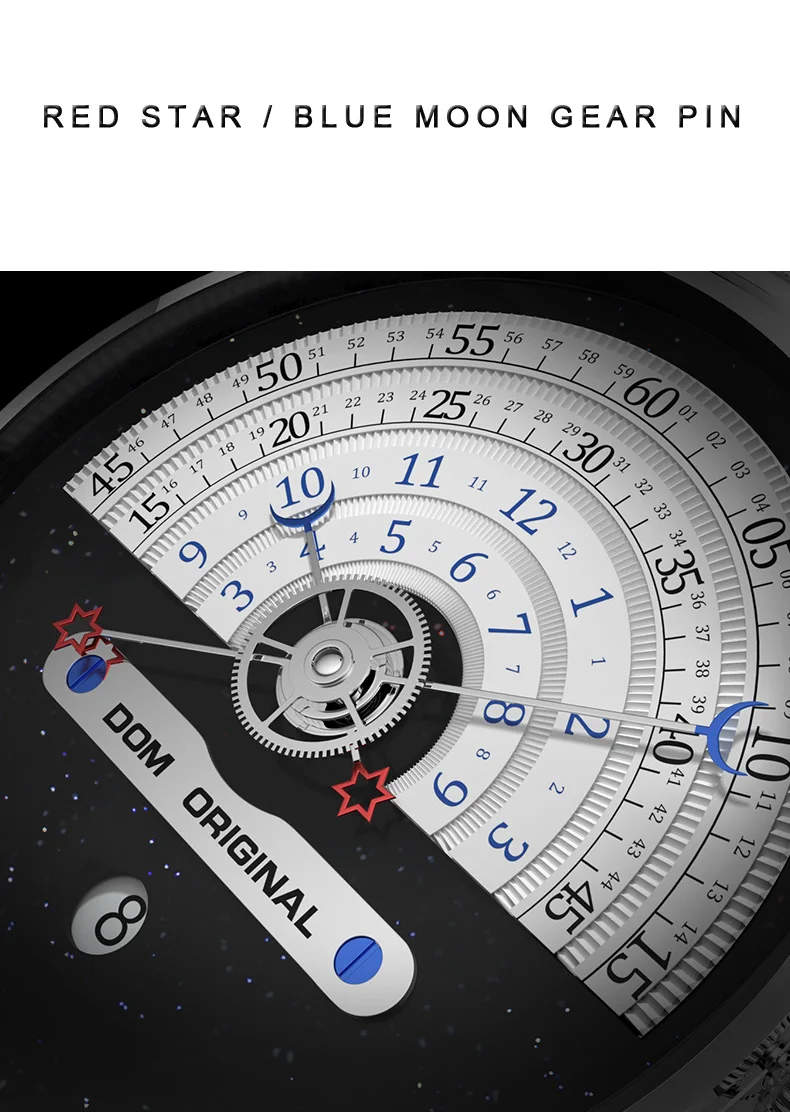DOM, мужские часы, 30 м, водонепроницаемые, Топ бренд, Роскошные, большой циферблат, креативные, кварцевые часы, мужские, с серебряным ремешком, наручные часы, M-1288D-7M