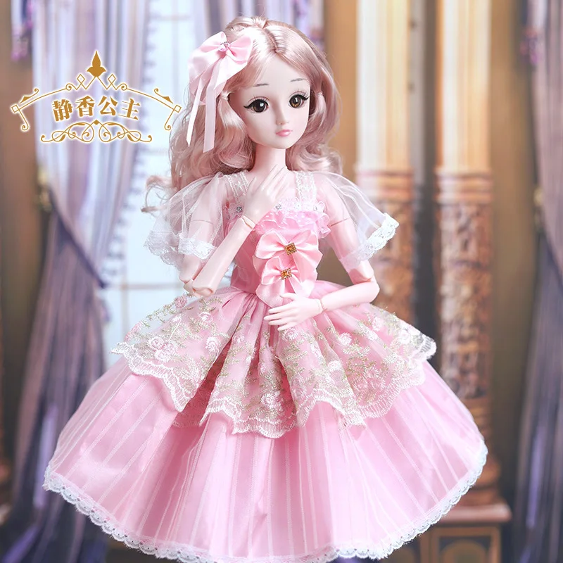 1/3 60 см BJD куклы с платье 14 Совместное подвижный красивые свадебные туфли