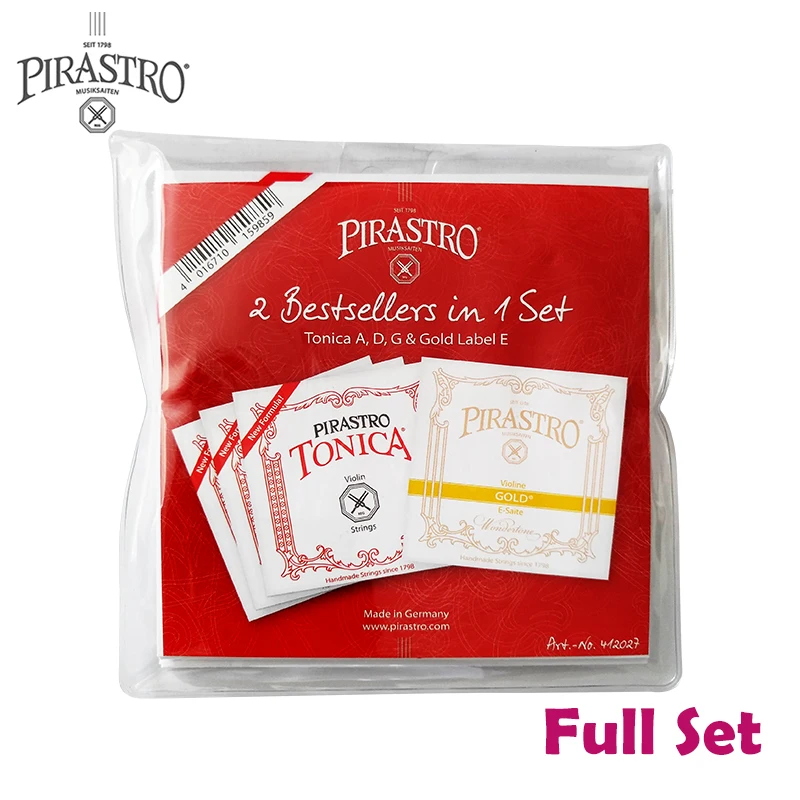 Pirastro Tonica/Gold Label 412027 4/4 набор веревочек для скрипки средний Калибр с тоника A D G & Gold E