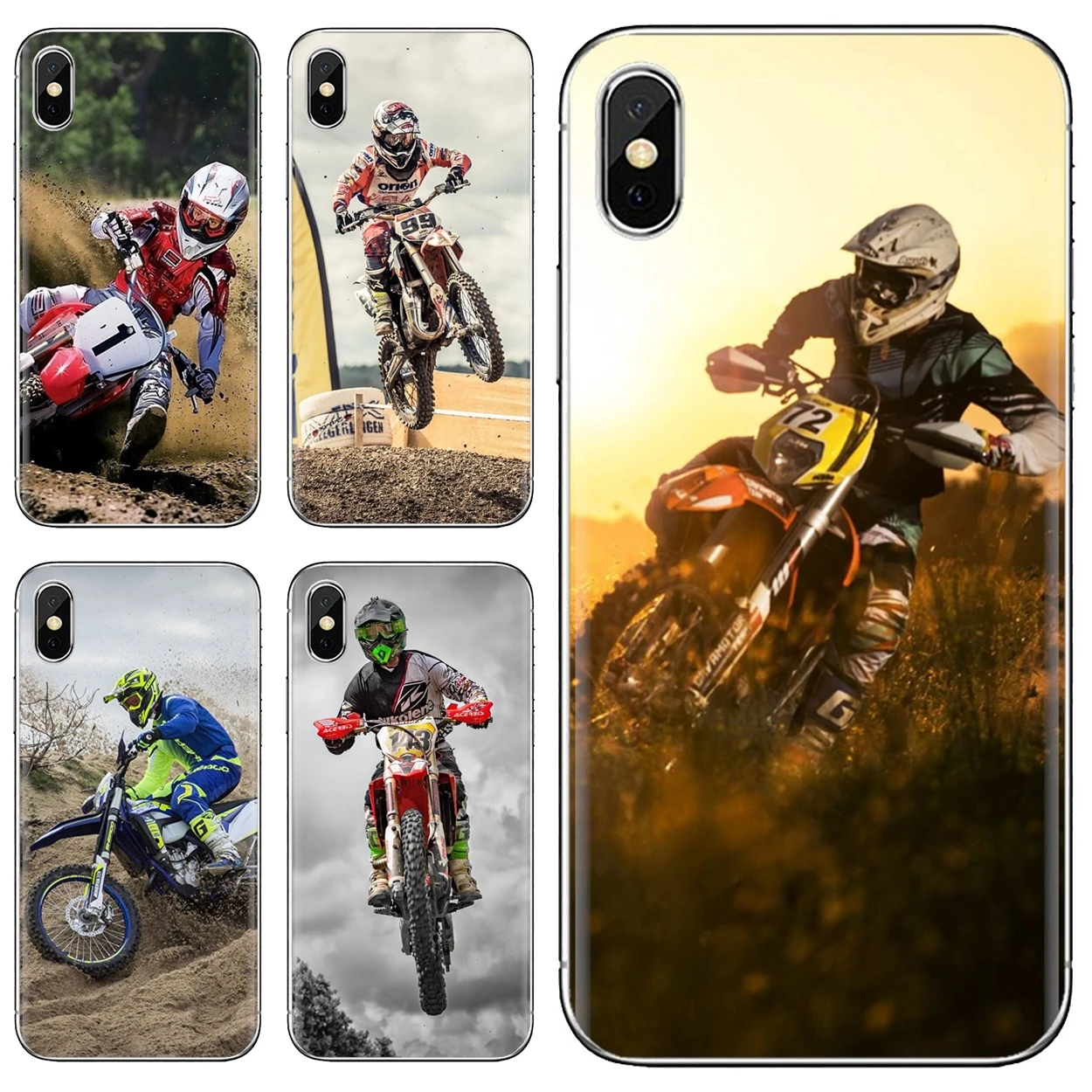 For Motorola Moto G G2 G3 X4 E4 E5 G5 G5S G6 Z Z2 Z3 C Play Plus Soft Case Housing Motorcycle Race Motocross | Мобильные телефоны и