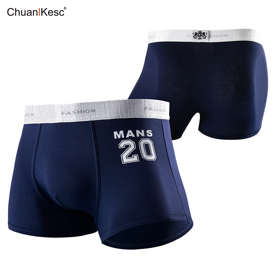 4 Pcs Pure Cotton Men's Boxers Personality Star Digital Underwear Fashion New Sexy Comfortable Basketball Running Sports Shorts