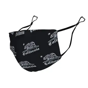 

Mouth Mask California Bandana Bear Earloop Face Mask - Adjustable Elastic Band for Camping Painting, Anti Smog Anti-Dust Face