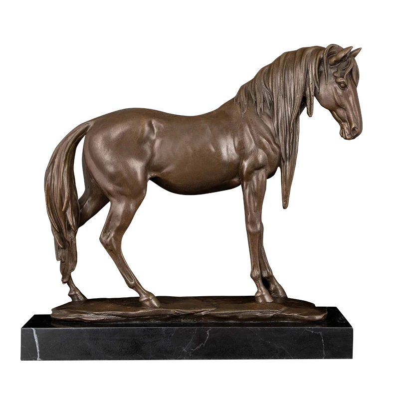 Маленький размер жеребенок бронзовая Стойка Металлическая лошадь скульптуры для дома офис украшение стола