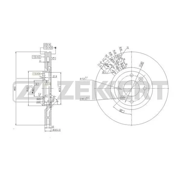 Диск торм. перед. CITROEN C4 I II 04- PEUGEOT 3008 09- 208 12- 3