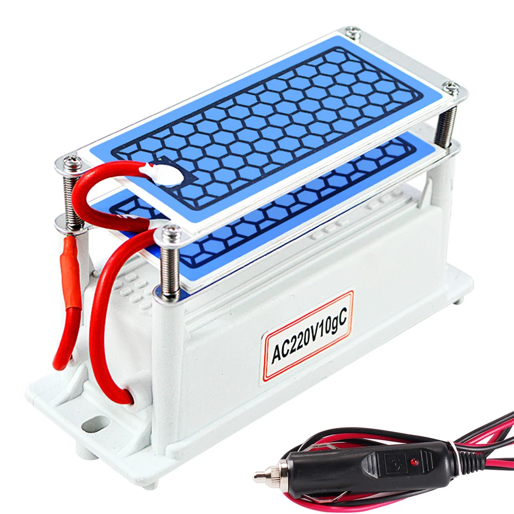 

Portable Ceramic Ozone Generator 220V/110V/12V 10g Double Integrated Long Life Ceramic Plate Ozonizer Air Water Air Purifier