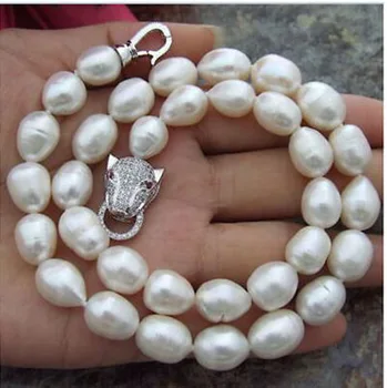 

FASHION MOP JEWELRY WHITE BAROQUE MOTHER OF PEARL SHELL FLOWER NECKLACE 16"