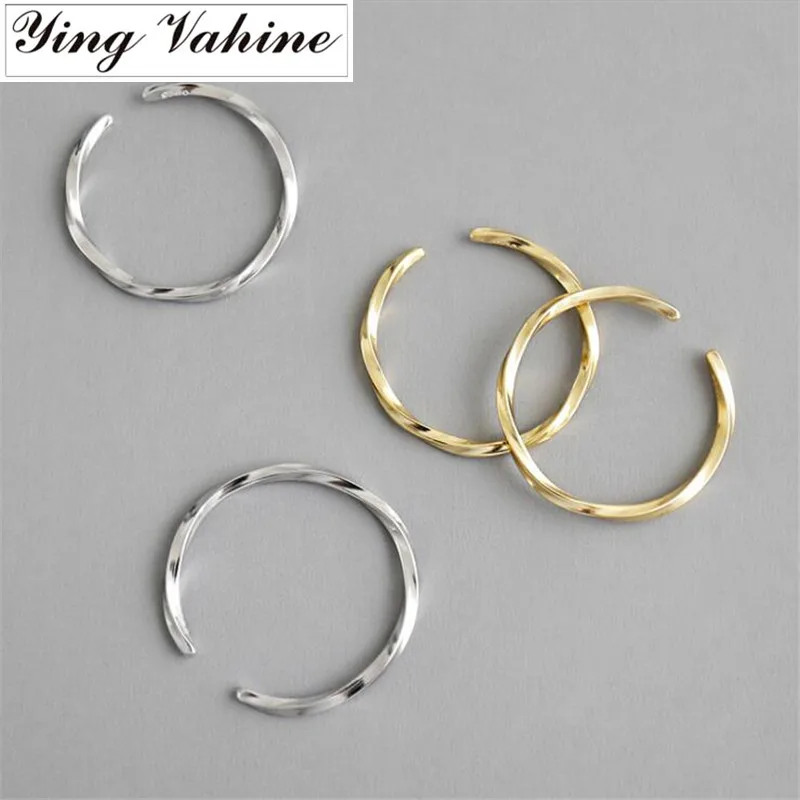 

ying Vahine 100% 925 Sterling Silver Fashion Mobius Open Rings for Women