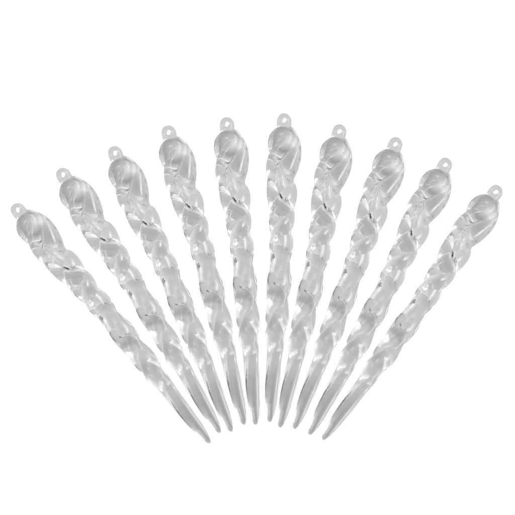 10Pcs Twisted Clear Crystal Icicles Christmas Tree Hanging Decoration Chandelier Tree Crystal Pendant Ornaments Garland