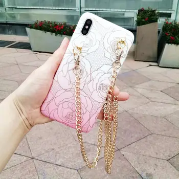

Pink marble soft crossbody chain phone case for samsung galaxy S20ultra s20 S8 S9 S10 Plus note8 note9 note10 plus A40 A50 A71