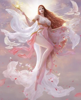 

JMINE Div 5D Elf Queen Fairy Full Diamond Painting cross stitch kits art High Quality Cartoon 3D paint by diamonds