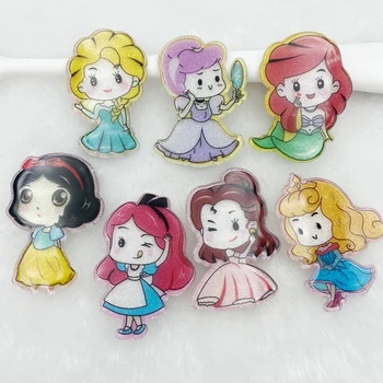 

20/Pcs/lot Kawaii Acrylic shiny princess Flat back Scrapbooking Hair bow Center Embellishments DIY Accessories D48