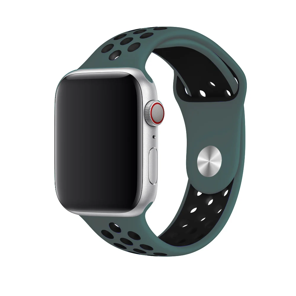 Celestial Teal 30 Дышащий силиконовый спортивный ремешок для Apple Watch 5 4 3 2 1 42 мм 38 мм резиновый ремешок для Nike+ Iwatch 5 4 3 40 мм 44 мм - Цвет ремешка: Celestial Teal 30