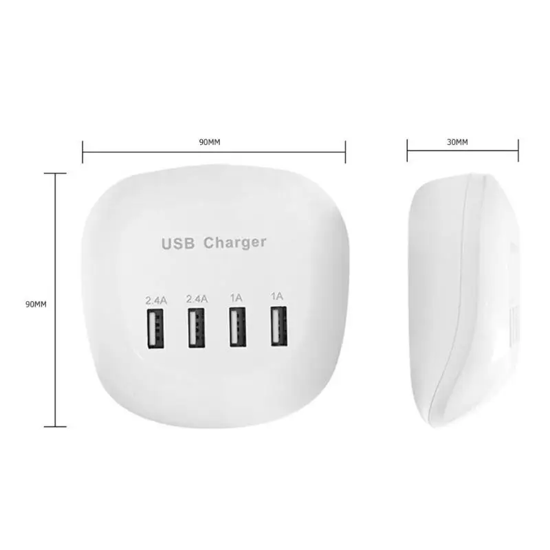 Универсальное 4/10 Портовое USB Проводное зарядное устройство 2x2. 4A 4x2A 4x1A портативное зарядное устройство для смартфонов с европейской вилкой - Цвет: 4 USB