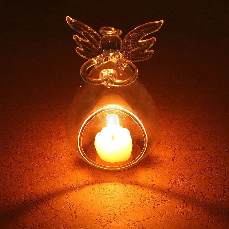 Ангел подсвечник стеклянный подвесной подсвечник чайный светильник вечерние бар Домашний декор