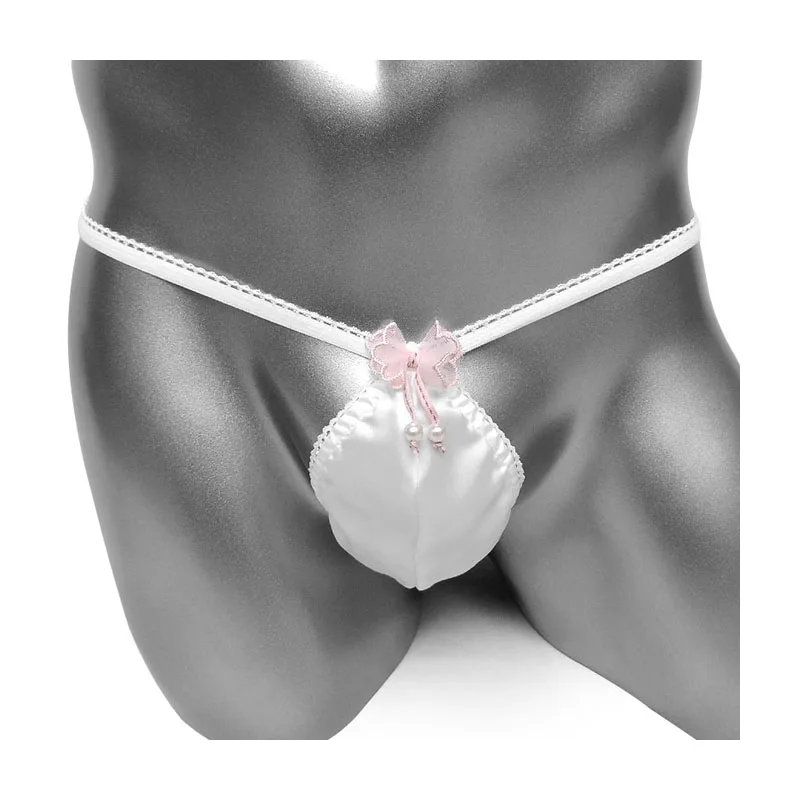 Мужское нижнее белье G String трусики с объемным мешочком низкой посадкой рюшами