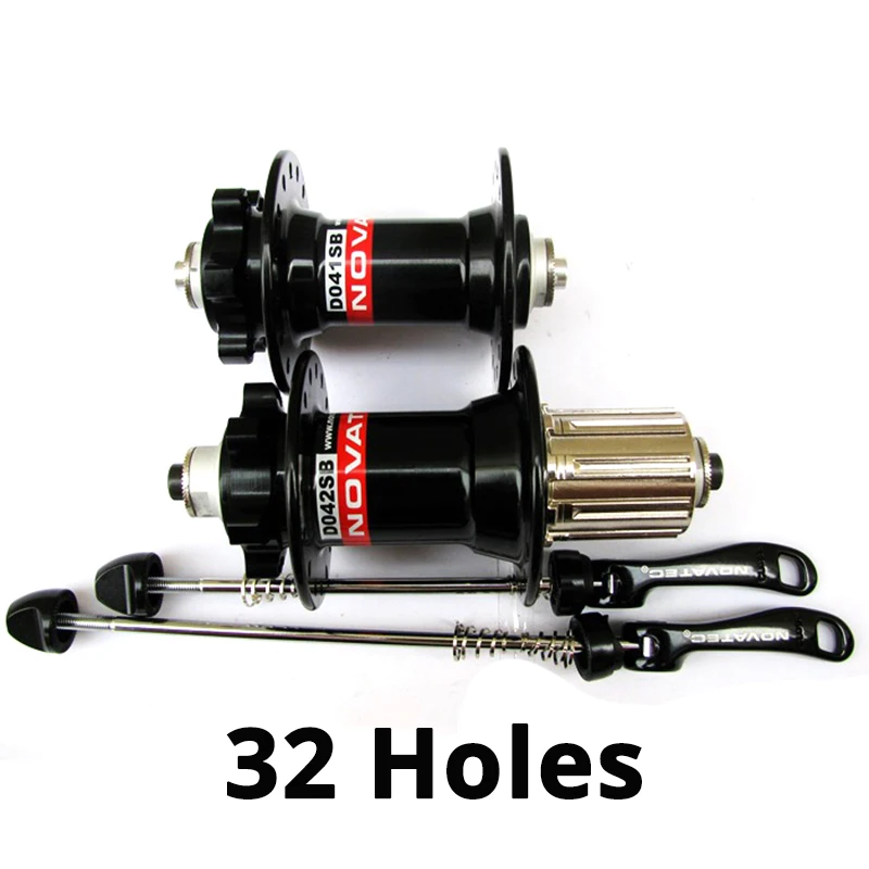 Black a pair 32H NOVATEC сплав J-HOOK ступицы D041SB D042SB дисковые карты тормоза с роторами MTB горный велосипед ступицы подшипник велосипеда hubs32 36 отверстий 32h 36h - Color: Black a pair 32H