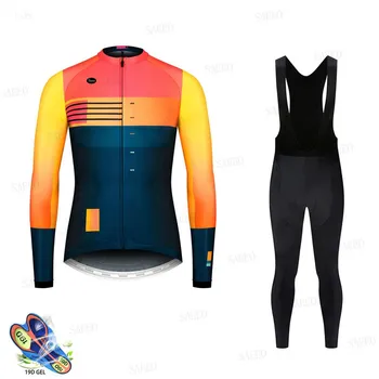 

2020 New Men Long Sleeve Cycling Jersey Clothing Pro Team Long Sleeve Cycling Jersey Set MTB Maillot Ropa Ciclismo Bike Uniform
