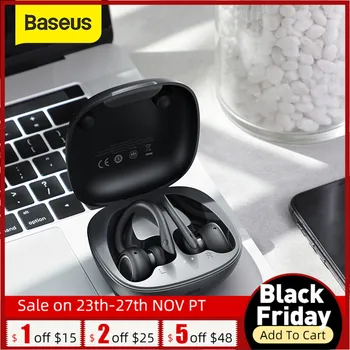 

Baseus W17 Bluetooth Earphones TWS Wirless Headphones Headsets Qi Wireless Charging Waterproof Voice Control Sports Earphone
