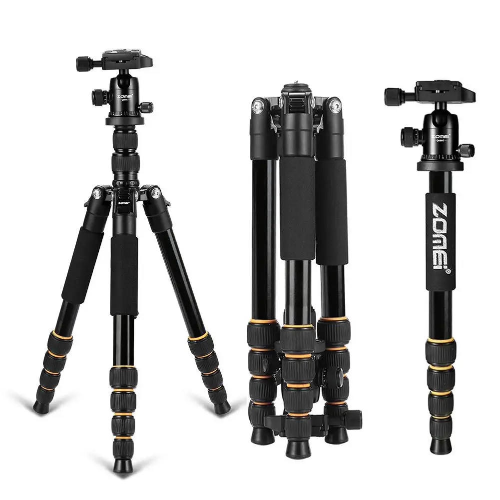 

Zomei Q666 Professional Foldable Camera Tripod Holder Stand 360 Degree Fluid Head Tripods Stabilizer Aluminum tripode para movil