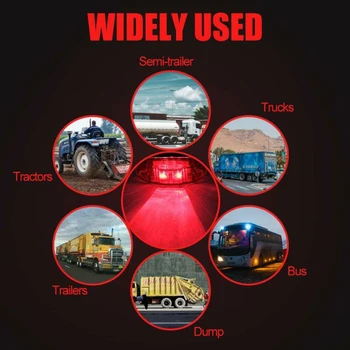 

Red Amber RV Travler Lights 2.5inch Side Marker Lamp Waterproof Trucks