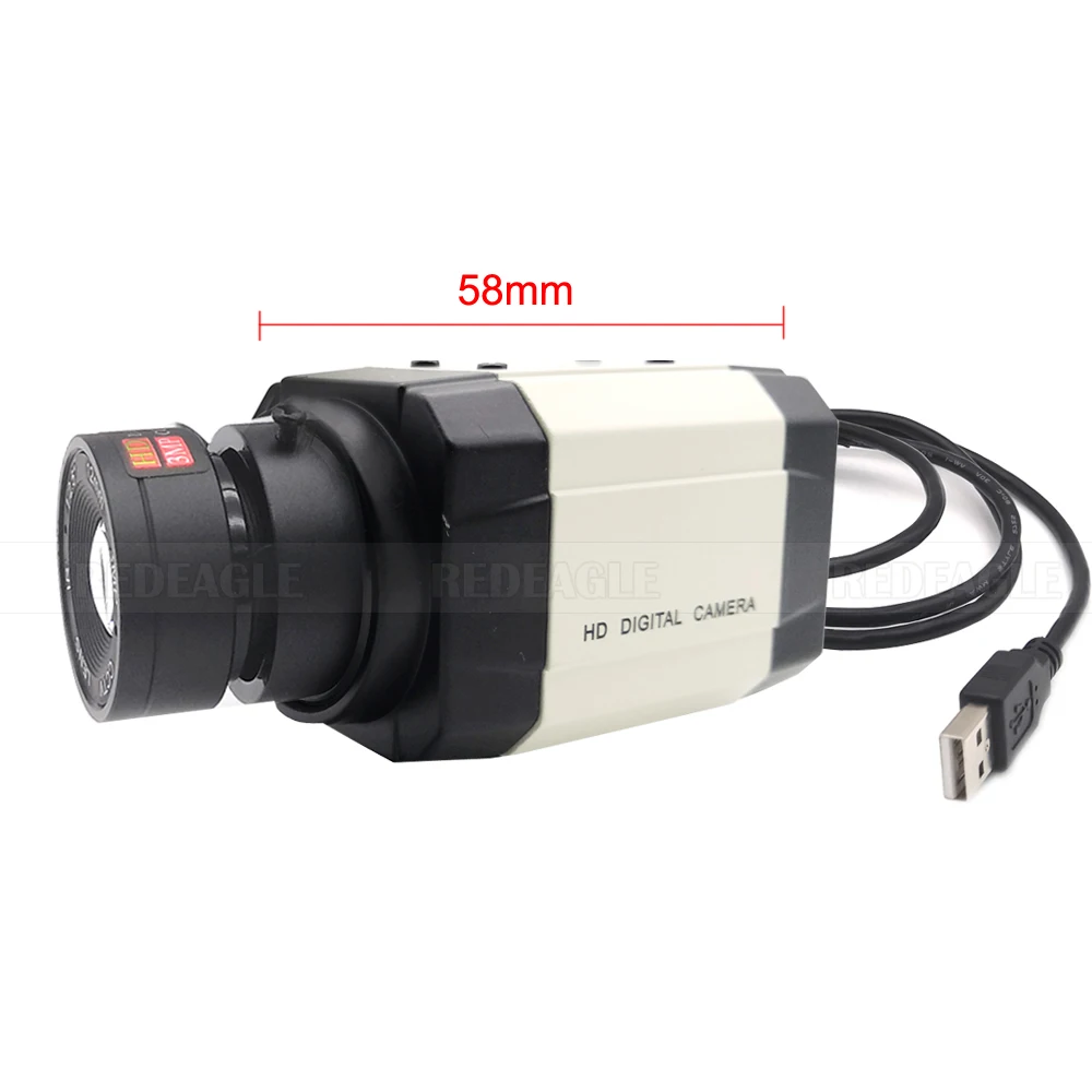 REDEAGLE Industrial 6mm/2.8-12mm Varifocal Zoom CS Lens HD 2K USB PC Webcam Mini UVC Video Teaching Conference Camera 3
