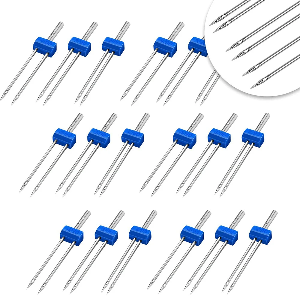 3–9 Stück Nähmaschinen-Zwillingsnadeln, Größe 2,0/90, 3,0/90, 4,0/90, Doppel-Zwillingsnadel, Twin-Stretch-Nadeln für Heimnähmaschine – Detail 2