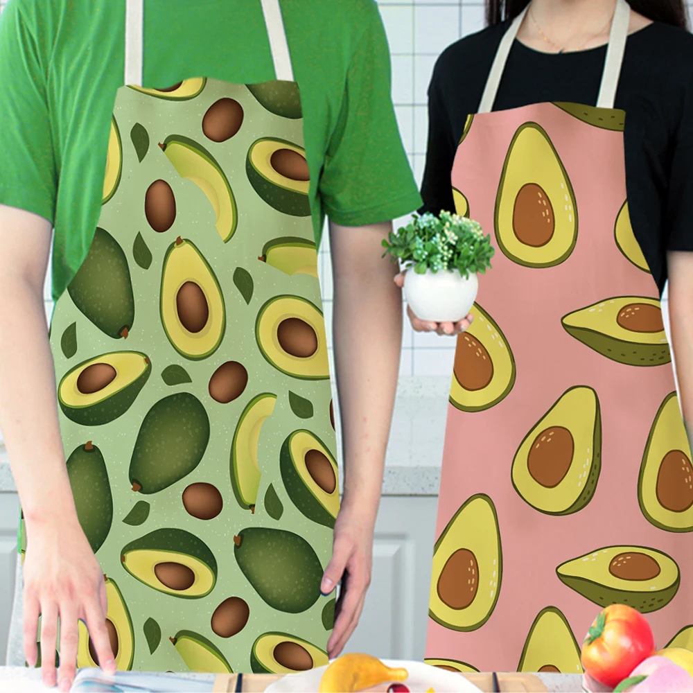 Silstar Tex Green Avocado Kids Aprons Women Haircut Bib Baby Bibs Anti-oil Household Cleaning Pinafore Chef Easy Clean