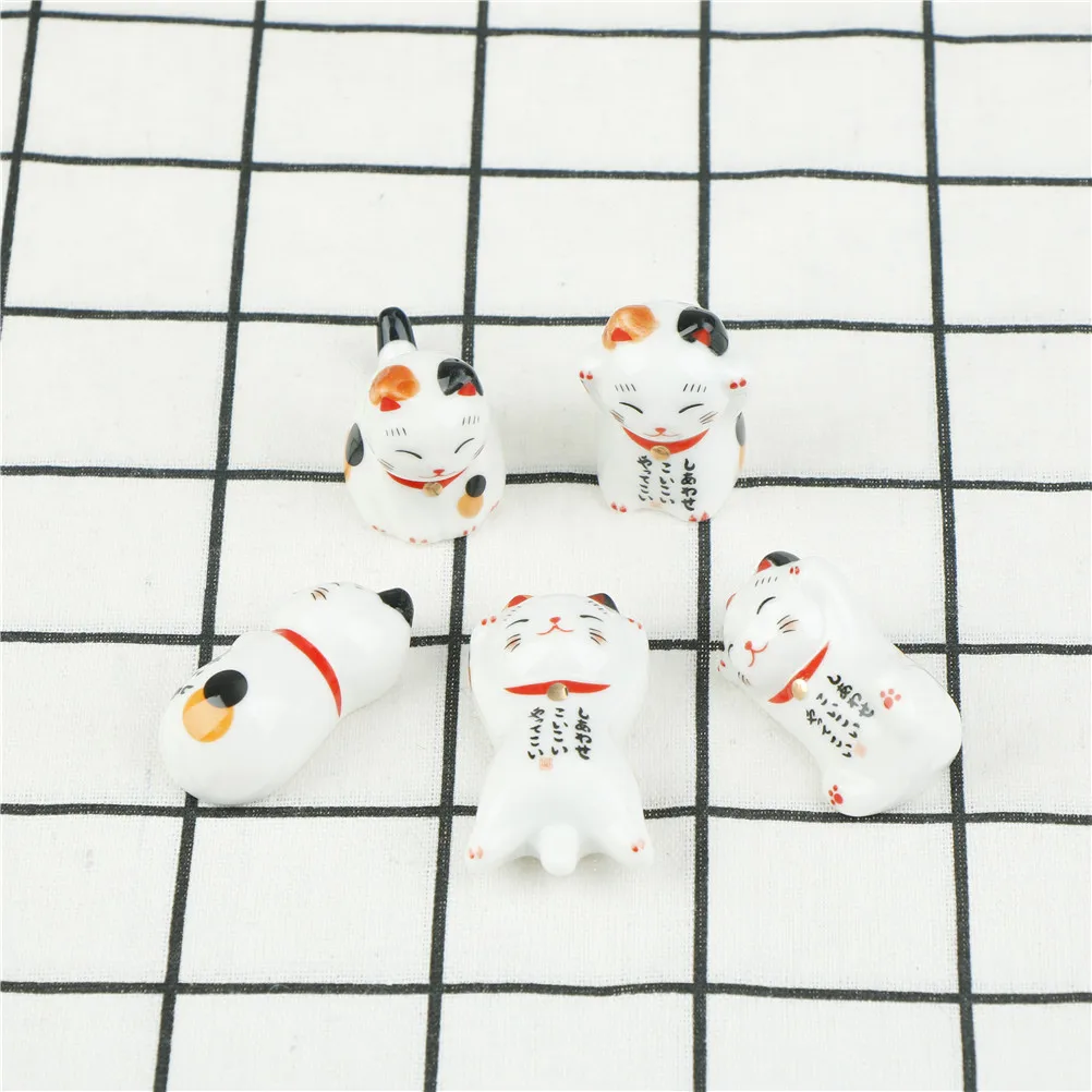 1 шт., палочки для еды Lucky Cat, держатель, японские керамические палочки для еды, керамические палочки для еды Lucky Cat Home, отель, 7 форм