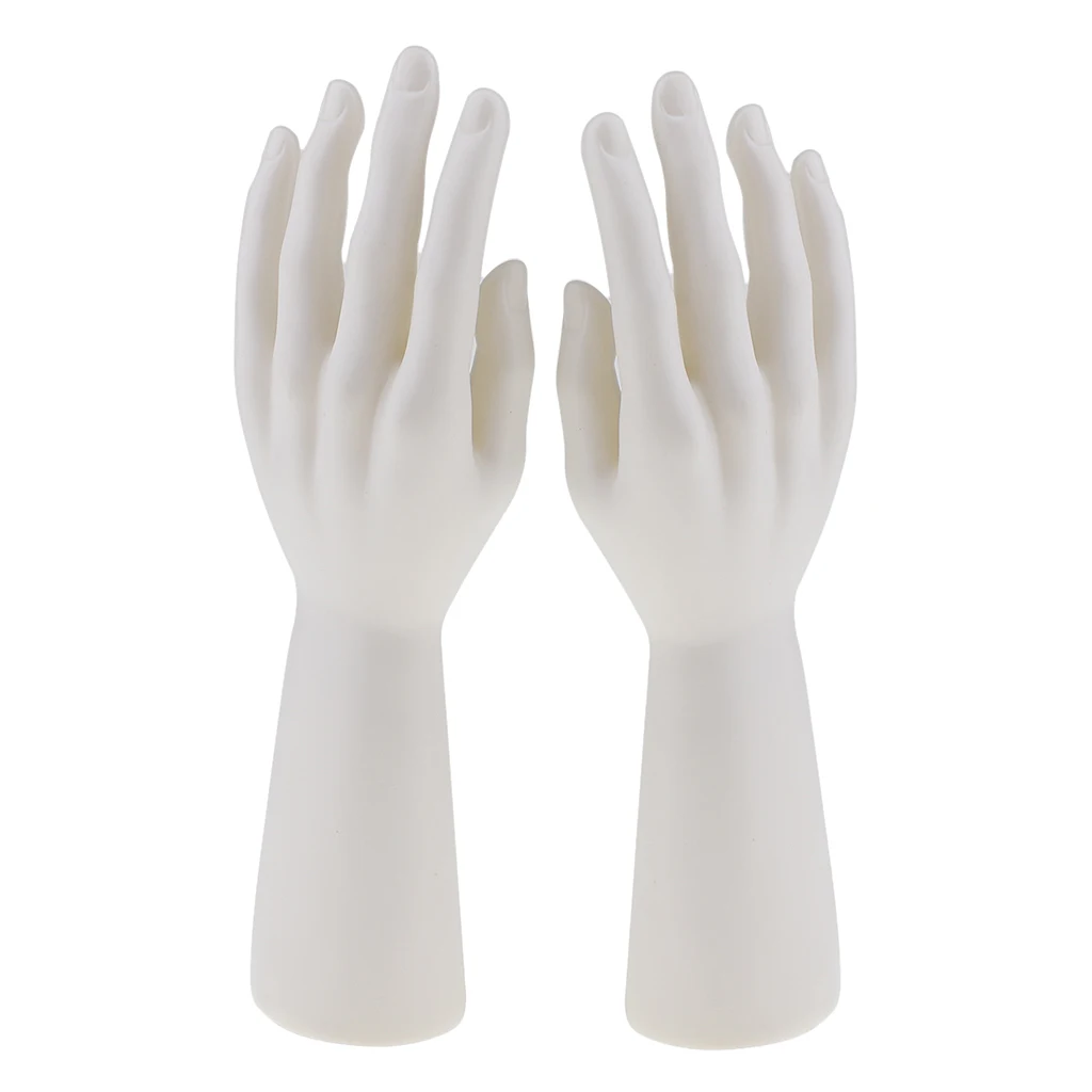 1 Pair of Male Man Mannequin Hand Jewelry Bracelet Gloves Rings Display Model Stand Tool  Black / Skin / White