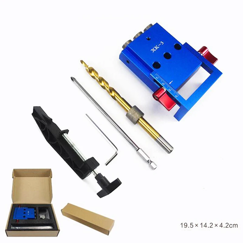 Woodworking Puncher Furniture Punching Hole Opener with Drill Screwdriver Set DIY Carpentry Tools XK-3